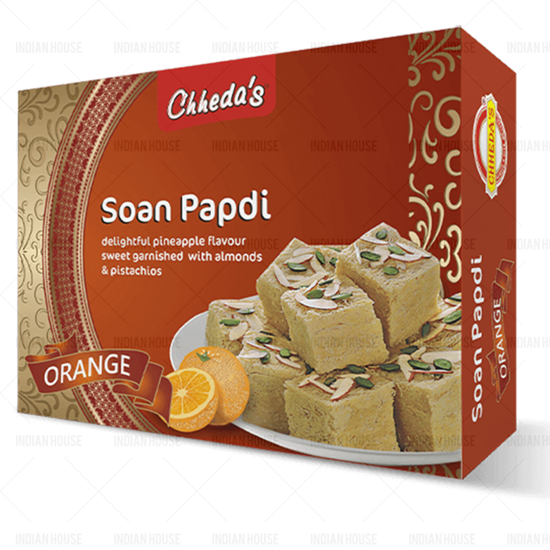 CHHEDA'S SOAN PAPDI ORANGE- "Traditional Indian orange dessert (Indian halva) 250g"