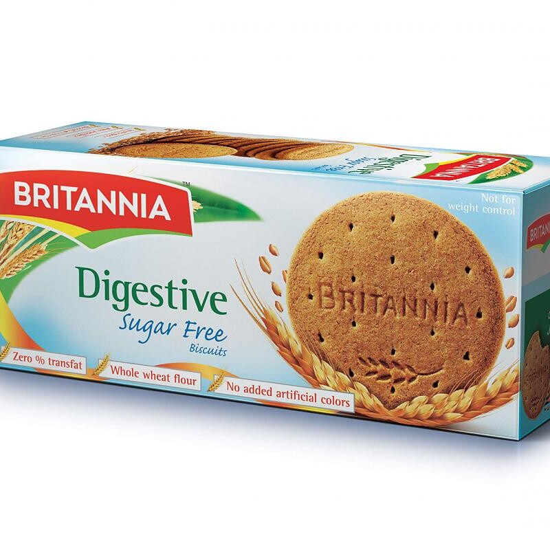 Britannia Digestive Sugar Free - wheat bran cookies without sugar 350 g