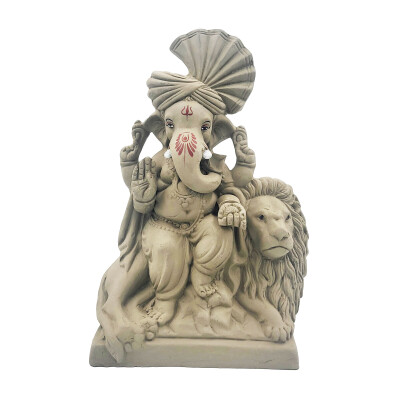 Ganesh figurine with a lion 24cm