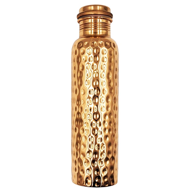 Copper hammered water bottle Fern 950ml