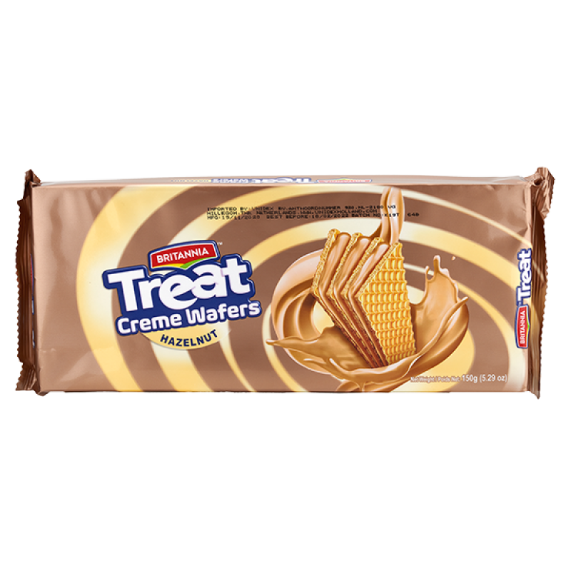 BRITANNIA TREAT WAFERS HAZELNUT - wafers with a nutty flavor 150 g