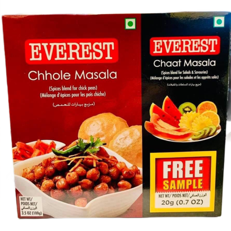 EVEREST P CHHOLE MSALA 100GM + 20 G CHAAT MASALA COMBO PACK