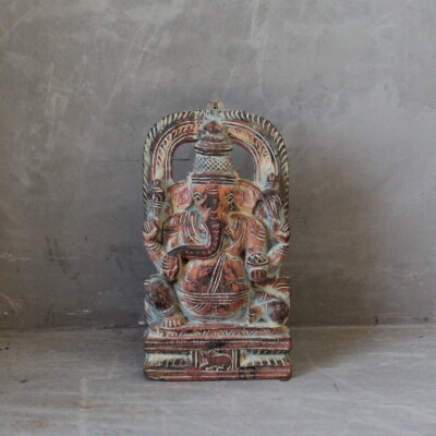 WOODEN SCULPTURE OF GANESH