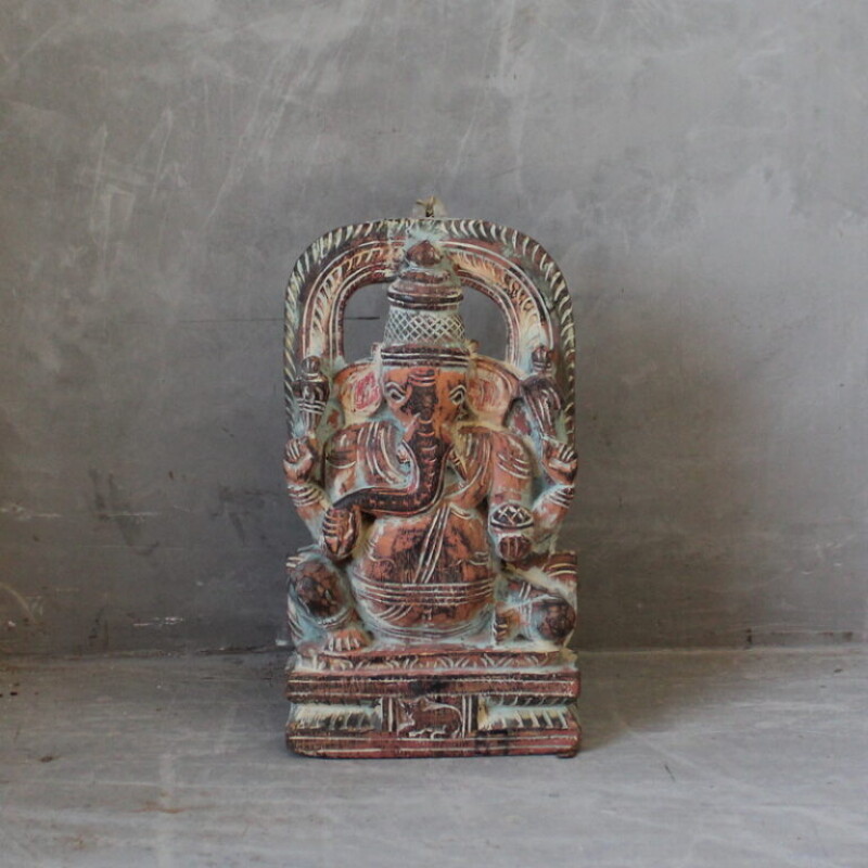 WOODEN SCULPTURE OF GANESH