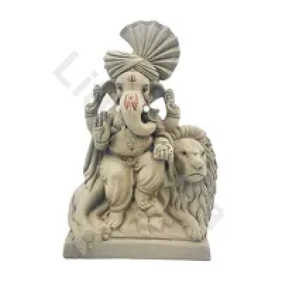 Ganesh figurine with a lion, 24 cm