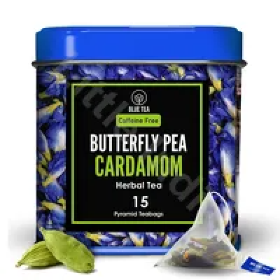 Butterfly Pea Cardamom Herbal Tea Blue Tea 15 Pyramid Teabags