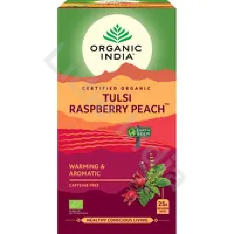 Tulsi Raspberry Peach Organic India 25 torebek