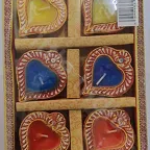 Clay decorative candles with wax DIYA 6 pcs.