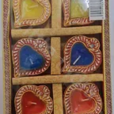 Clay decorative candles with wax DIYA 6 pcs.