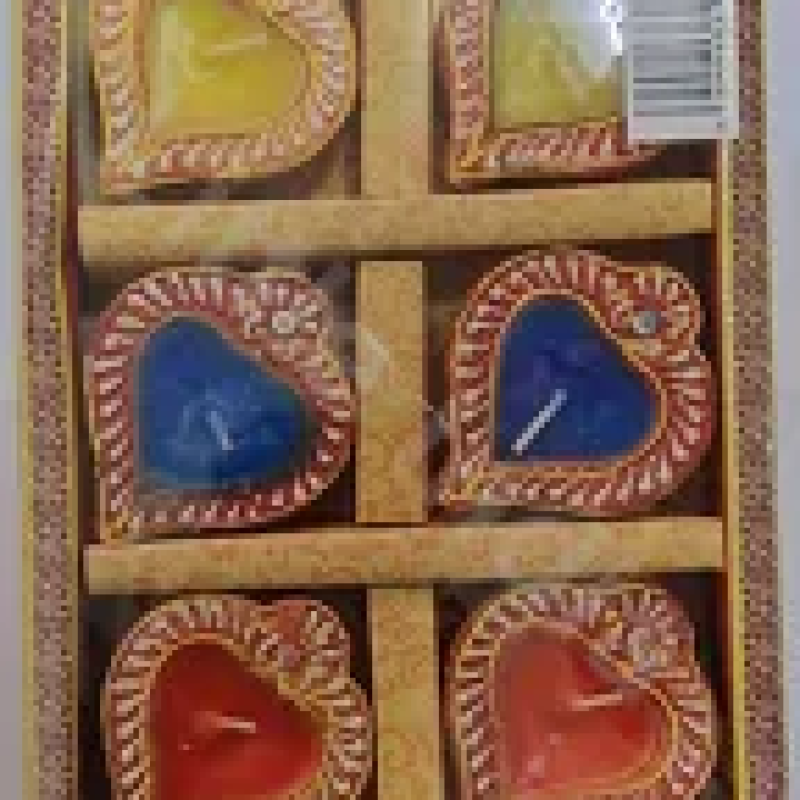 Clay decorative candles with wax DIYA 6 pcs.