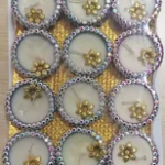 Clay decorative candles with wax DIYA 12 pcs.