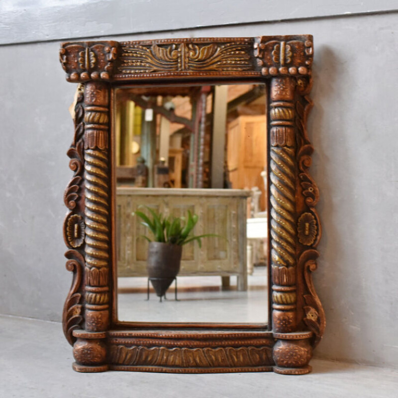 UNIQUE CARVED WOODEN MIRROR