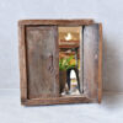 WOODEN HANGING MIRROR