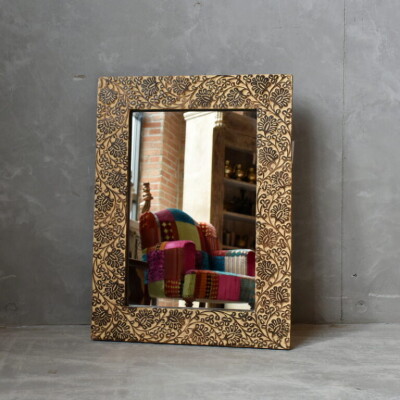 INDIAN WOODEN MIRROR