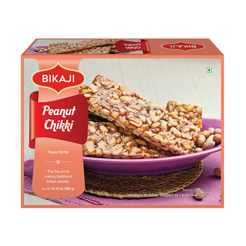 BIKAJI PEANUT CHIKKI 400GM- "Delicious sweet peanut bars"