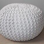 WHITE PLAINED STRING POUFah_A