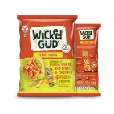 Penne Pasta Durum Wheat 2x Fiber WickedGud 400g