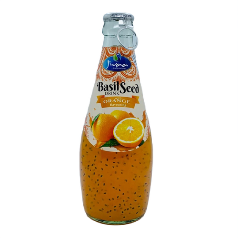 JIVAA BASIL SEED DRINK WITH ORANGE FLAVOR - drink with orange basil seeds